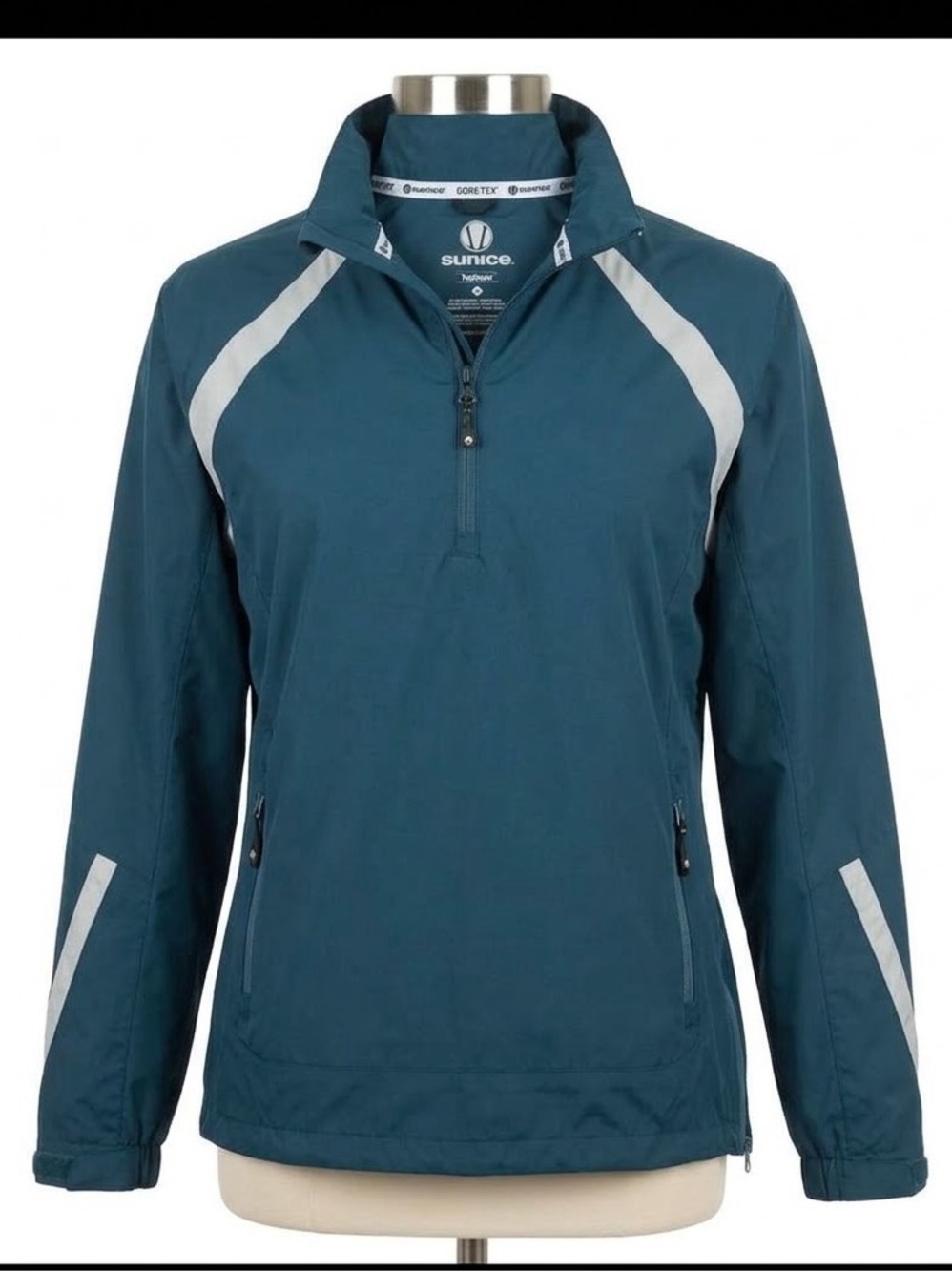 Sunice Teal and Light Gray Windbreaker Jacket